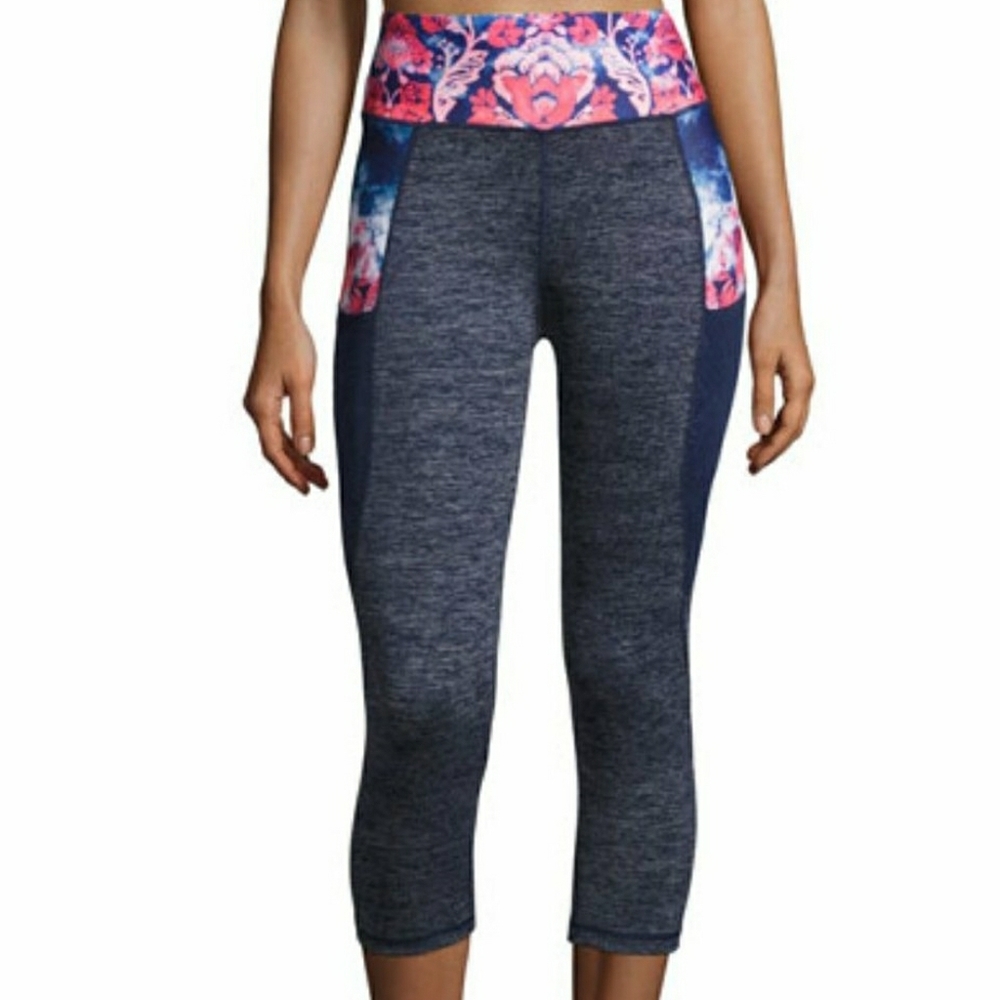 Nanette Lepore Play Floral Cropped Leggings Small - Picture 2 of 10